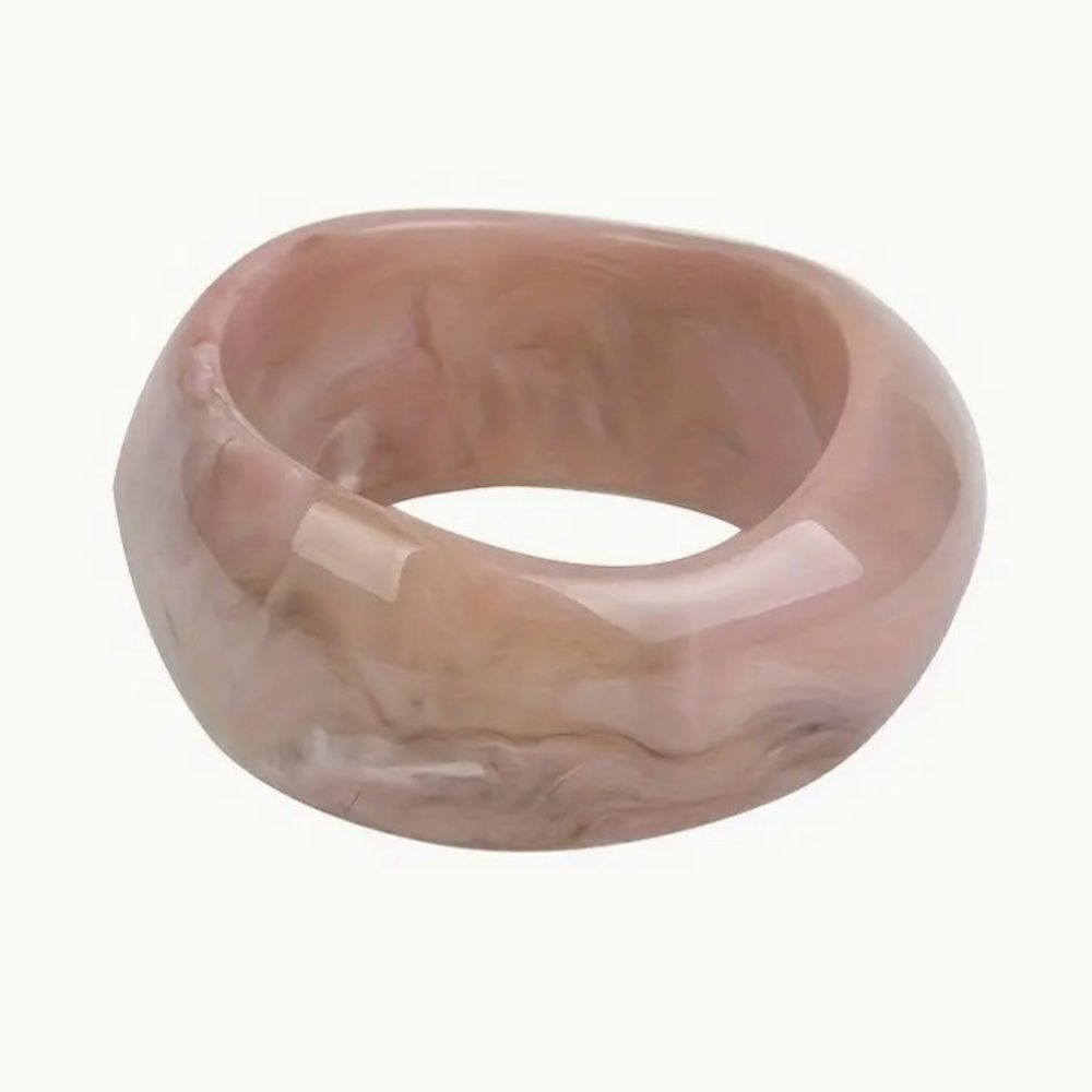 Pink Marbled Chic Resin Bangle